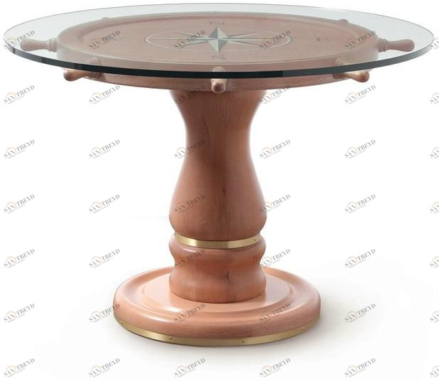 Caroti Круглый стол из массива дерева и хрусталя  1008 