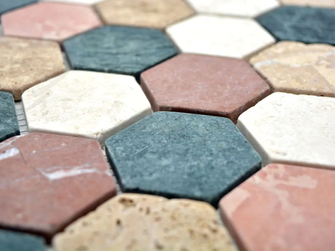 Многоцветная мраморная мозаика Mosaix ARCH-00150873