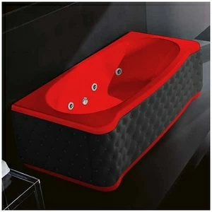 Ванна Gruppo treesse New Classic Young STD-V6747-DX-KC-K красная с гидромассажем прямоугольная правая чёрная кожа