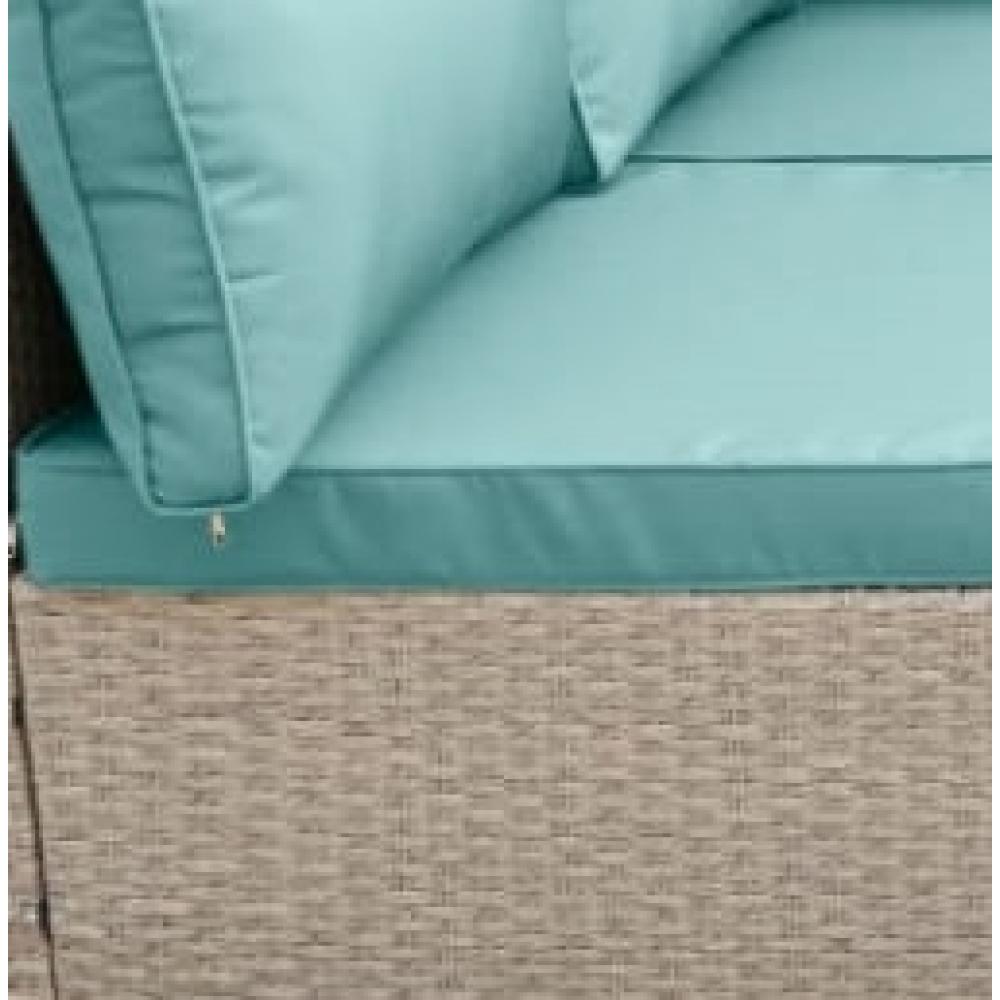 Модульный диван плетеный бежевый с мятным Beige/Mint AFINA  00-3948316 Бежевый;зеленый  - Вид №2