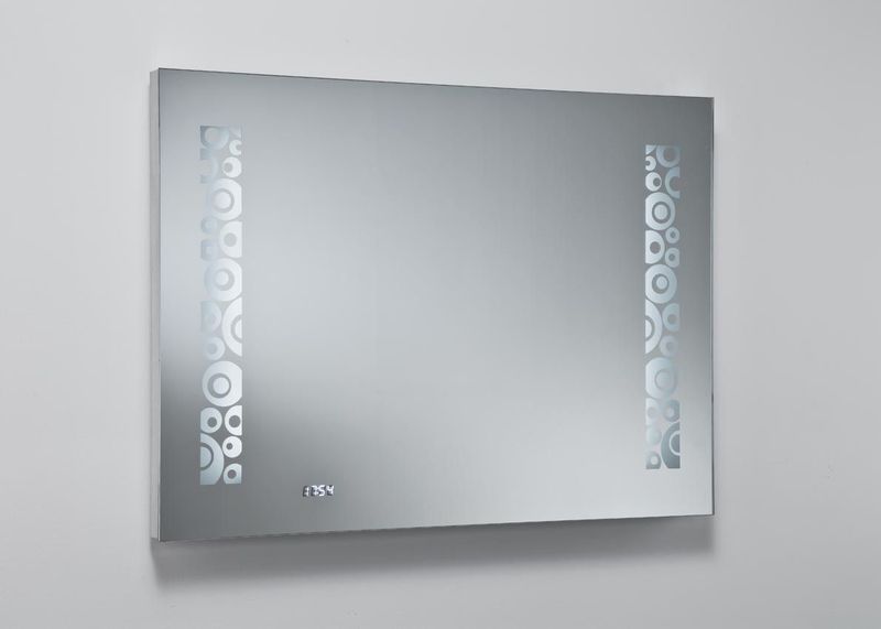 ARF3/LED Sanibano, зеркало горизонтальной формы с LED подсветкой и часами, 2 полоски света Зеркала