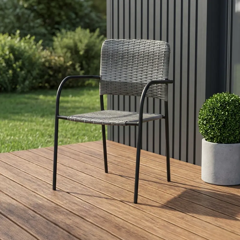 Кресло садовое Zena 61x57x85 см пластик серый Santreyd нет STLM-2092218