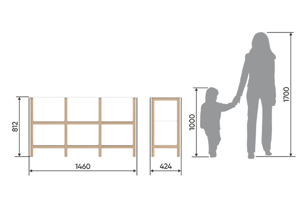 Стеллаж низкий Classic белый ELLIPSE ELLIPSE CLASSIC 351703 Белый Santreyd  - Вид №1