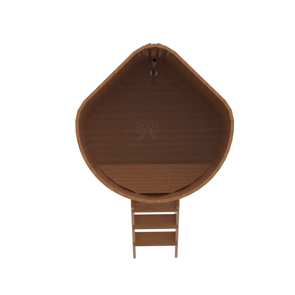 1359 Купель угловая из дуба 1,19х1,19х1,4 натуральная Alyarus  - Вид №4