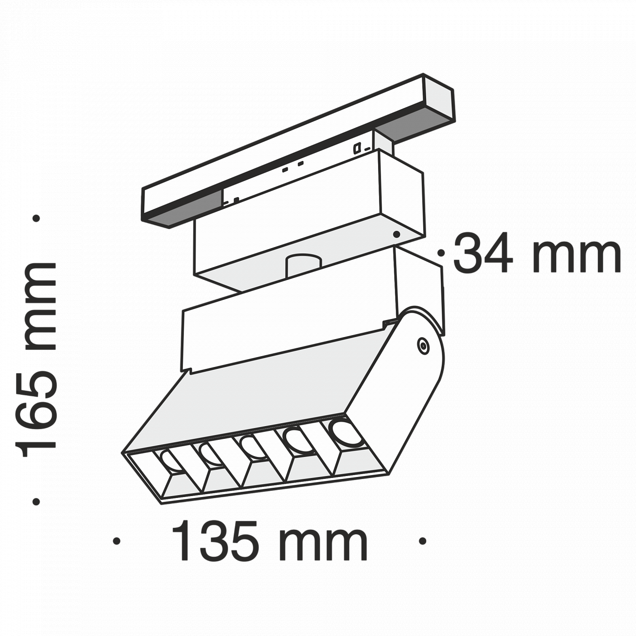 Трековый светильник черный TR015-10W4K TECHNICAL MAGNETIC TRACK SYSTEM 00-3956240 Черный  - Вид №3