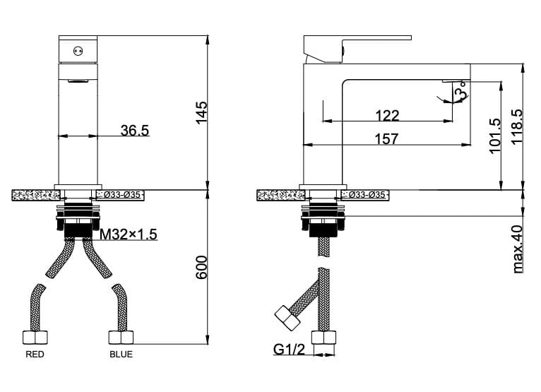 Однорычажный смеситель для раковины Lablù гидро ARCH-00053675 - Вид №2
