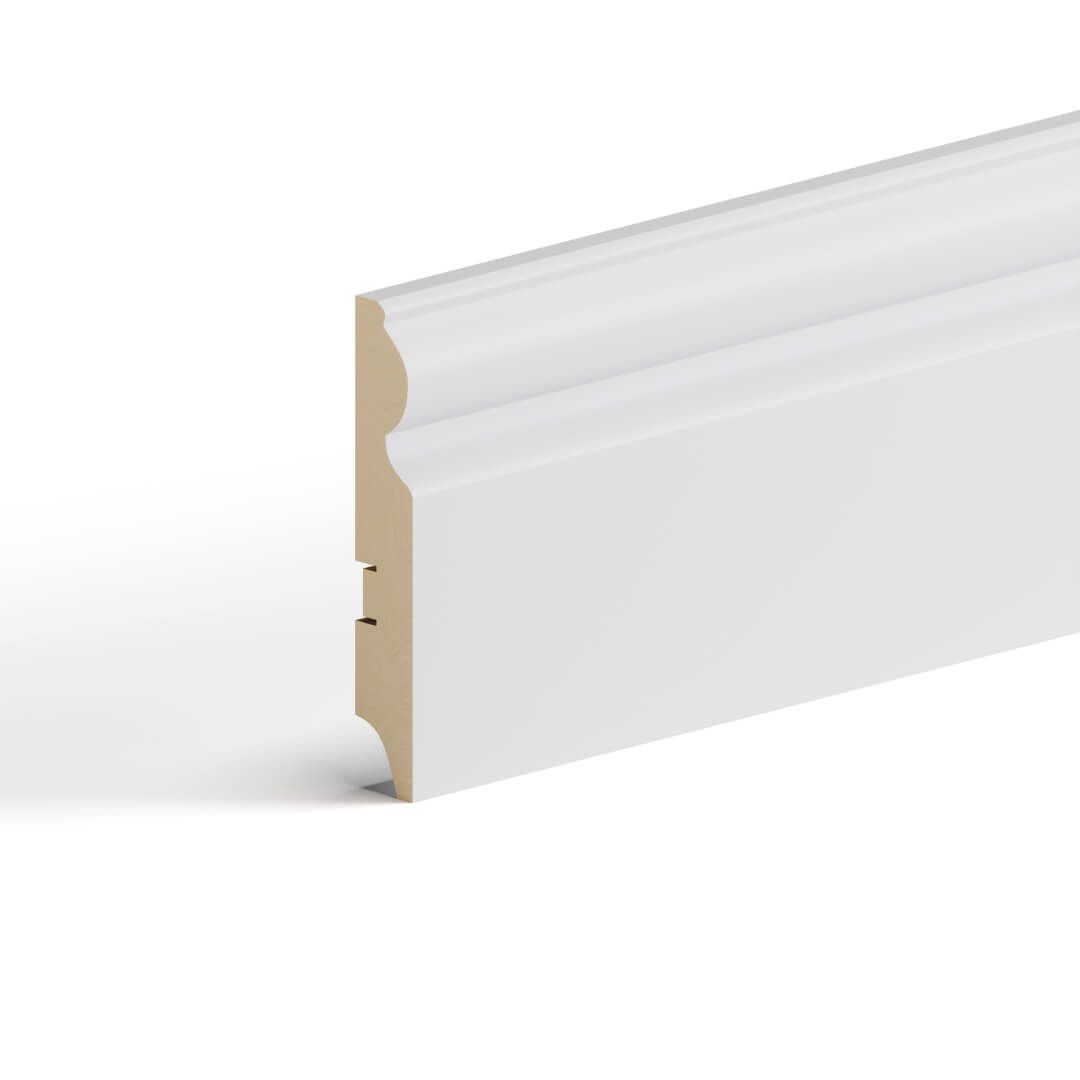 Напольный плинтус МДФ STELLA 110C 2000х110х16 Белый (4шт в упак) Standart STSR-1340