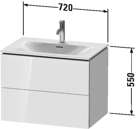 LC630606969 L-Cube Тумбочка подвесная Орех брашированный (натуральный шпон) Duravit - Вид №1