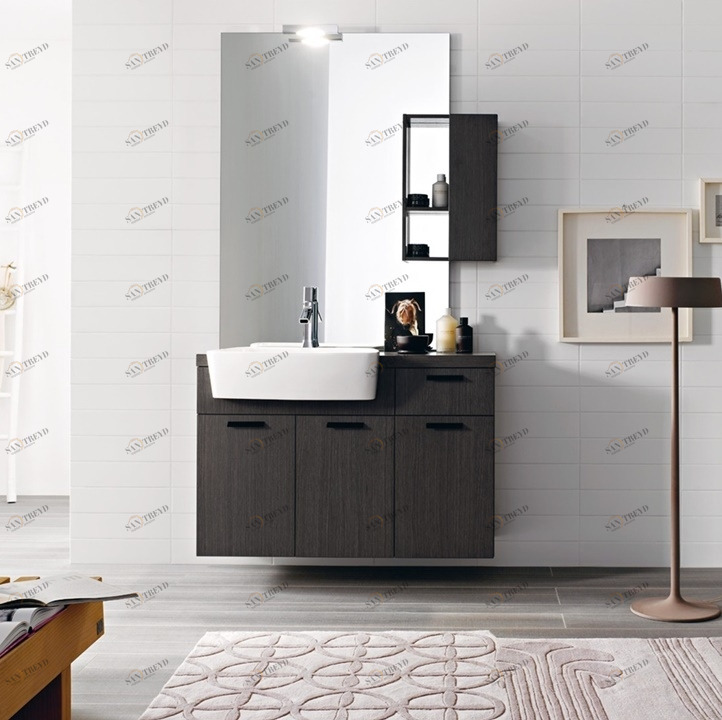 Комбинация ванной комнаты FLY127 в отделке Fly Ceramic / Rovere Grigio MILLDUE FLY