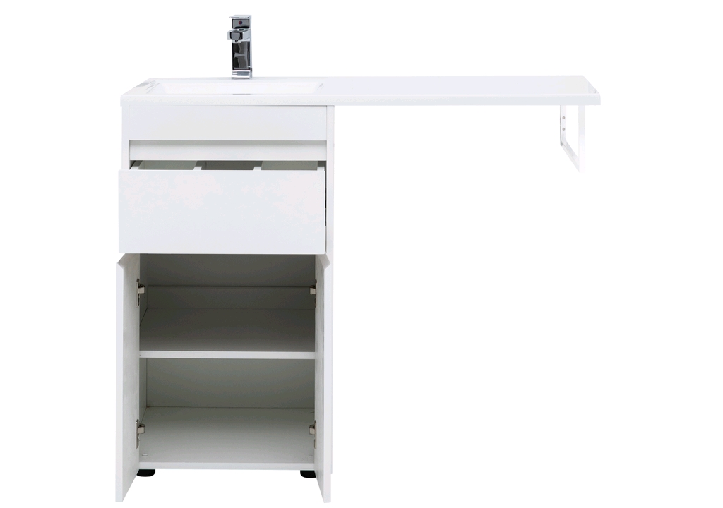 Тумба с раковиной Aquanet Токио 110 L белый (напольная, 1 ящик, 2 дверцы) 0023774400235497 - Вид №12