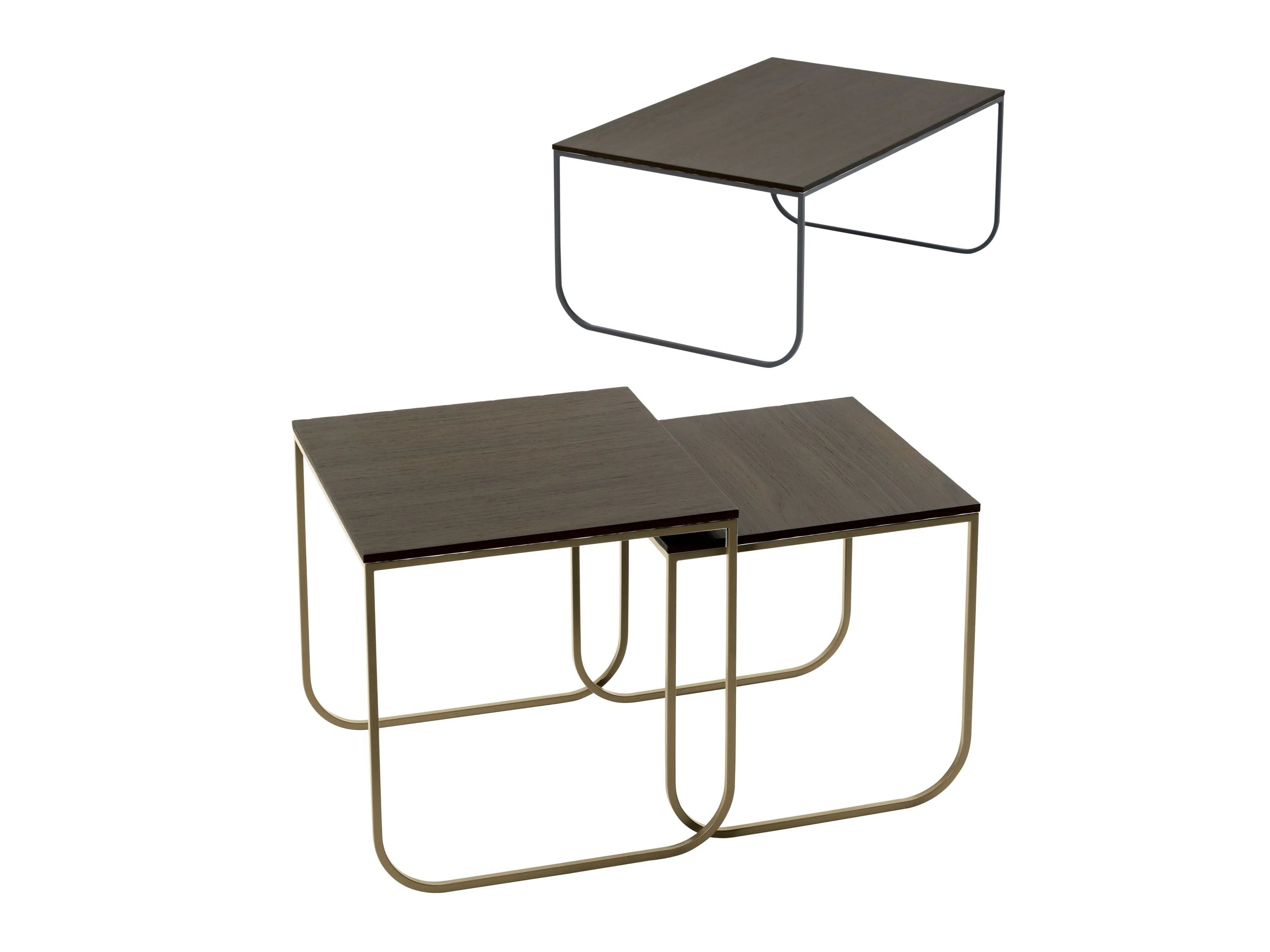 Журнальный столик из стали и дерева Bontempi Casa TOKIO ARCH-00035949