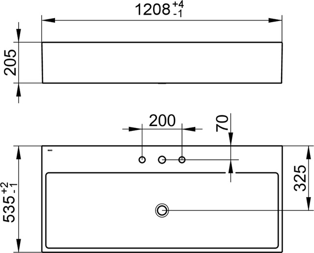 39081311203 Умывальник из минерального литья KEUCO Edition 90 - Вид №2