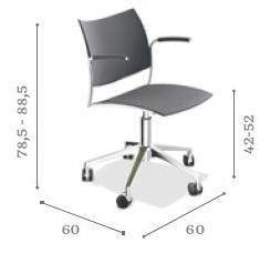 Casala Вращающееся кресло из ткани с подлокотниками Cello 2298/10 - Вид №3
