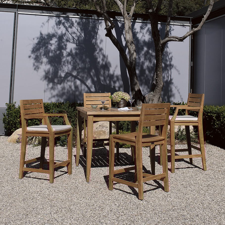 Высокий квадратный стол из тикового дерева JANUS et Cie Relais ARCH-00090925 - Вид №2