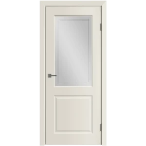 Дверь межкомнатная Мона остекленная эмаль цвет слоновая кость 70x200 см (с замком и петлями)