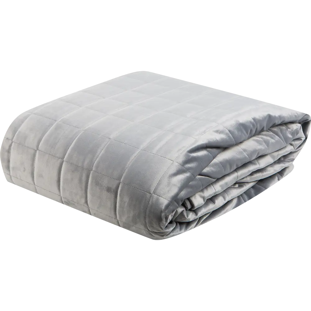 Покрывало Inspire Velvet Etna 220x240 см полиэстер цвет серый 82344955 STLM-2060720 - Вид №1