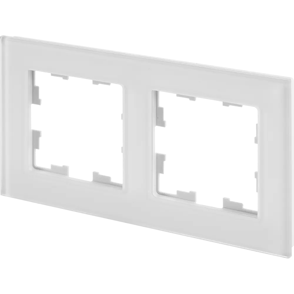 Рамка IEK Brite-2 для розеток и выключателей - белое стекло на 2 поста 87761318 STLM-1110510 - Вид №2