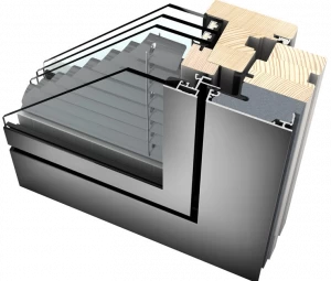 INTERNORM Italia Распашное окно из алюминия и дерева со встроенными жалюзи