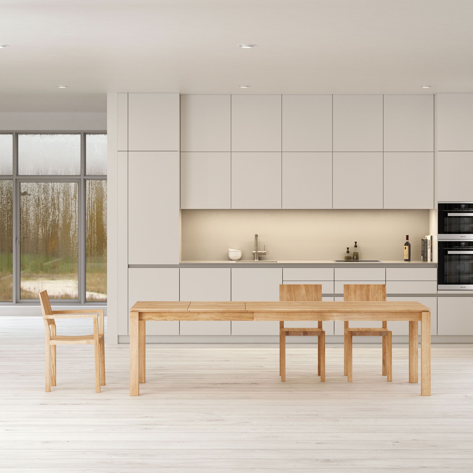 Выдвижной прямоугольный обеденный стол из массива дерева Vitamin Design CONVERTO BUTTERFLY ARCH-00086058 - Вид №7