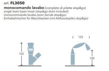 Смеситель для раковины с одним отверстием Ceramica Flaminia Fold ARCH-00085028 - Вид №1