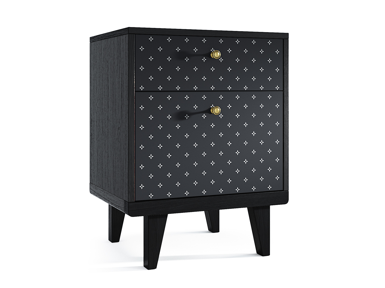 Прикроватная тумбочка дизайнерская с рисунком черная Thimon THE IDEA  210293 Черный  - Вид №1