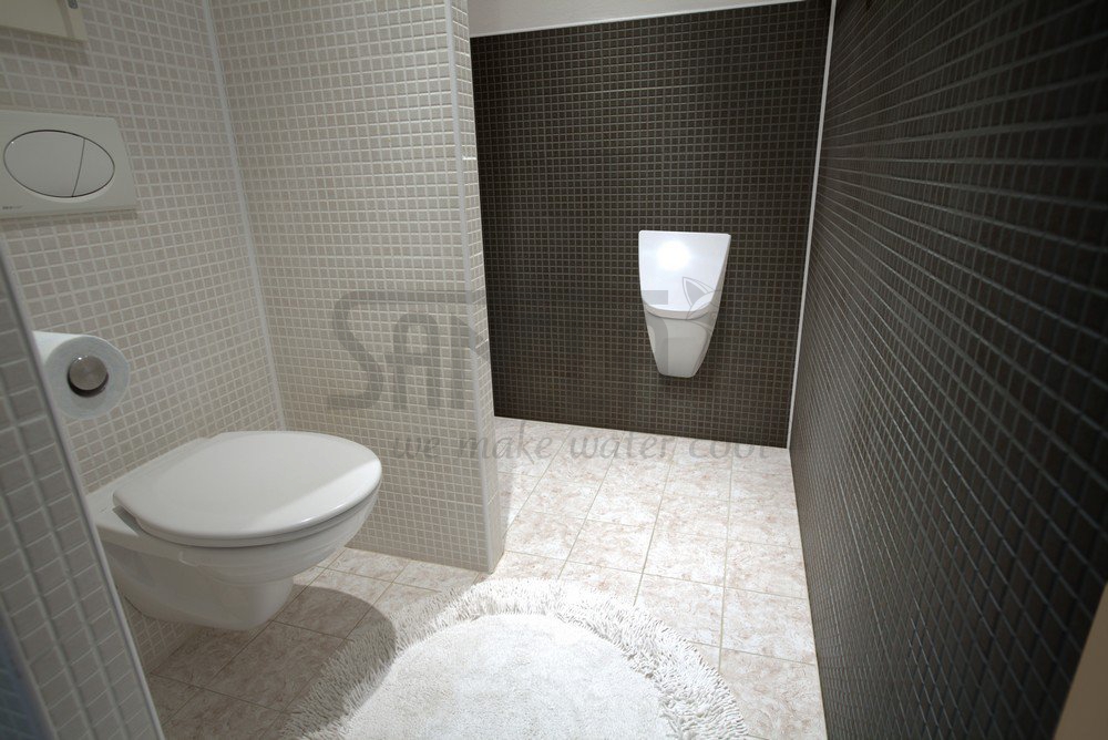 01375 Писсуар Vila с крышкой (система Soft-close) с радарным устройством смыва, с встроенным источником питания, 230 В/ 50 Гц SANELA  - Вид №1