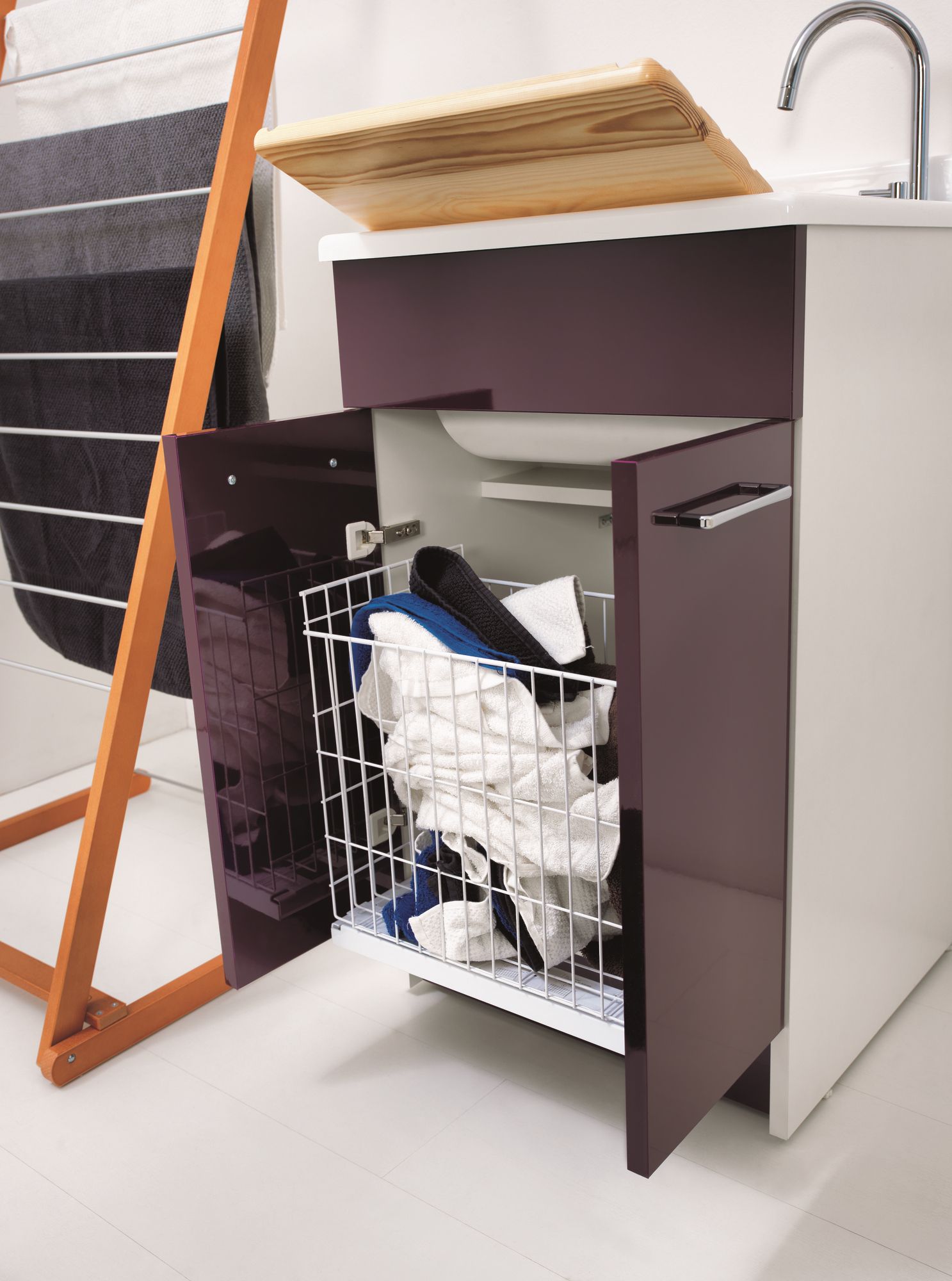 Шкаф для белья из ДСП с бельевой стойкой COLAVENE Jolly Wash ARCH-00114820 - Вид №6