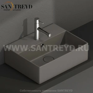 IN046AT Подвесная раковина настенная прямоугольная Ceramica Globo T-EDGE серая
