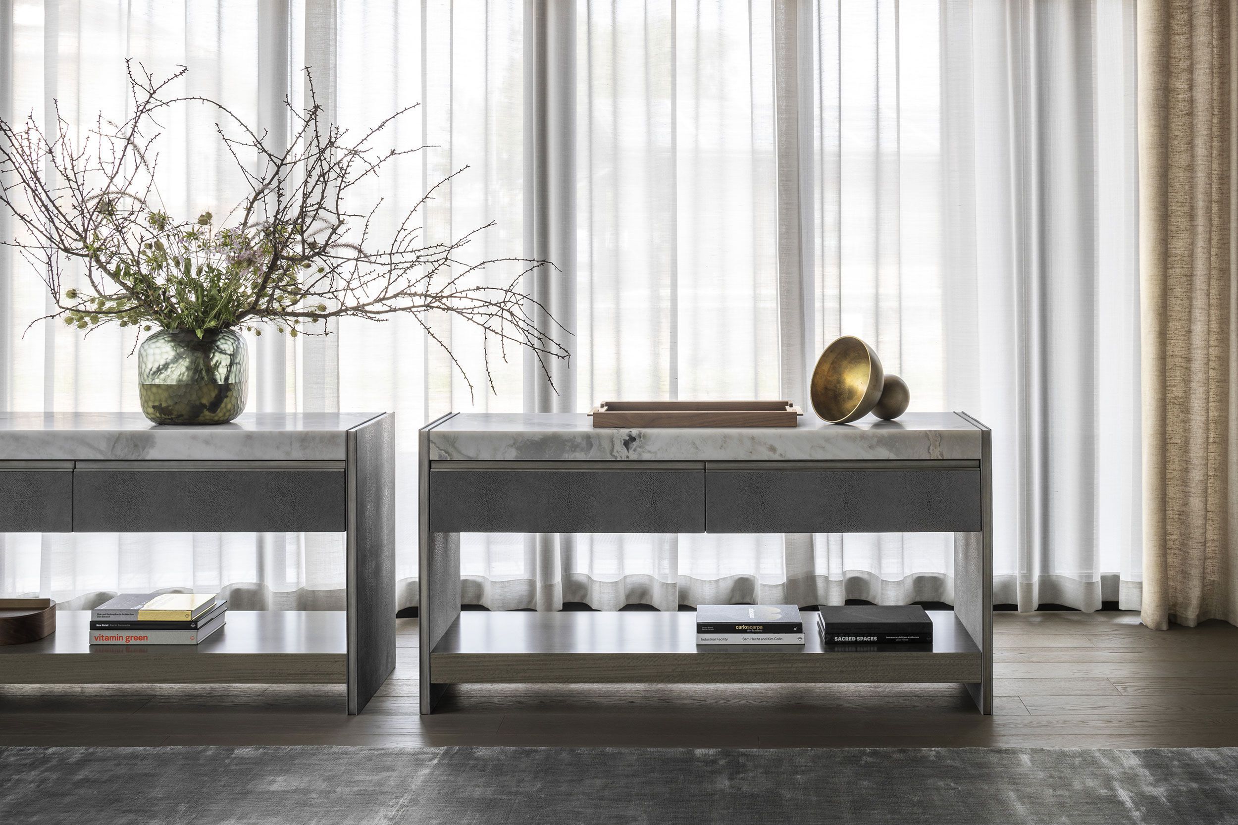 Деревянный шкаф с ящиками, обитыми кожей OAK Metronome ARCH-00117659 - Вид №4