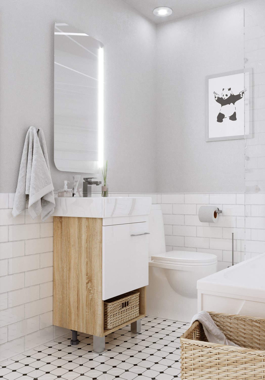 У76066 Тумба Tera 55Н 1д. Дуб Сонома 1 Marka TERA - Вид №4