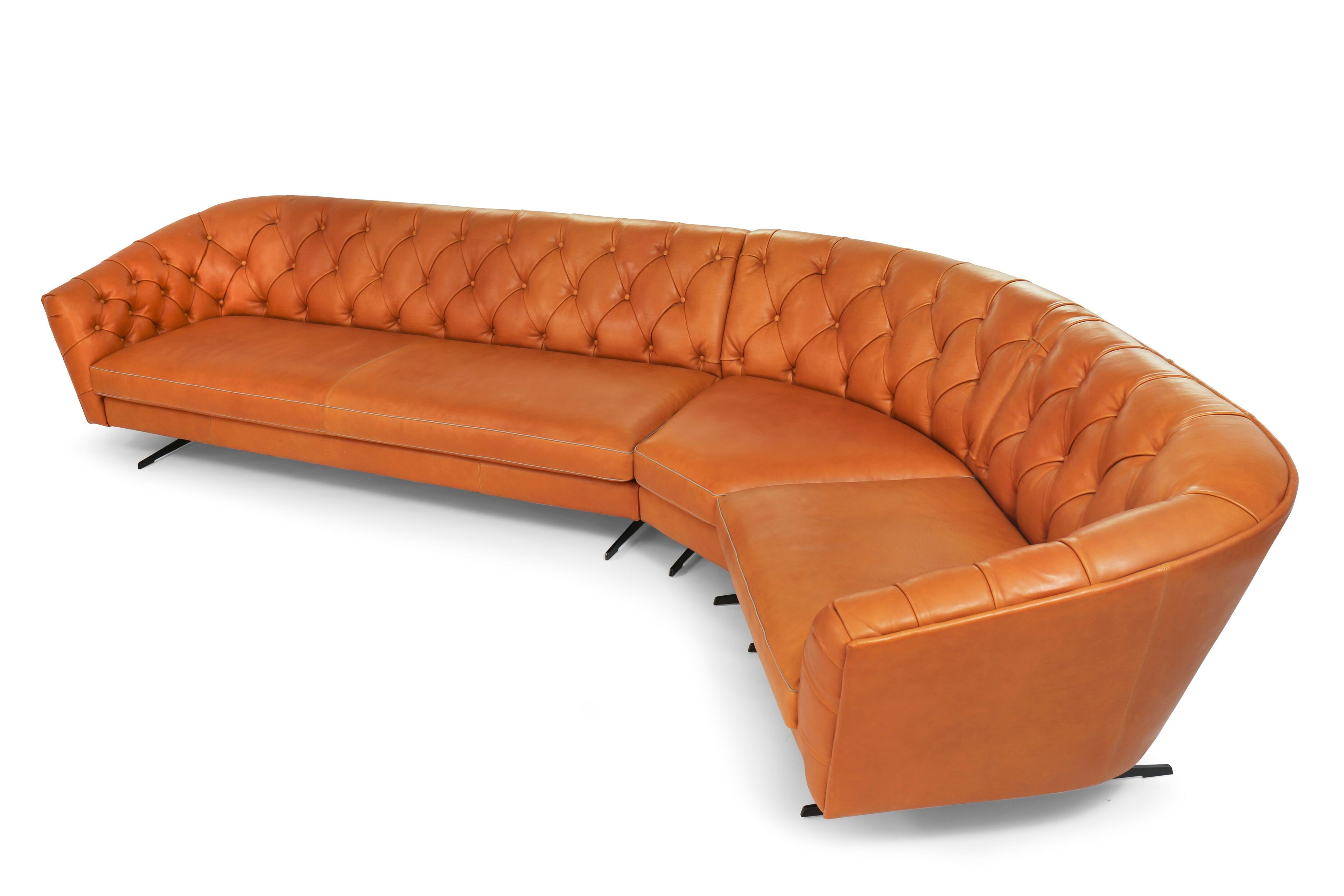 Изогнутый кожаный диван capitonné Borzalino New Kap ARCH-00128560 - Вид №1
