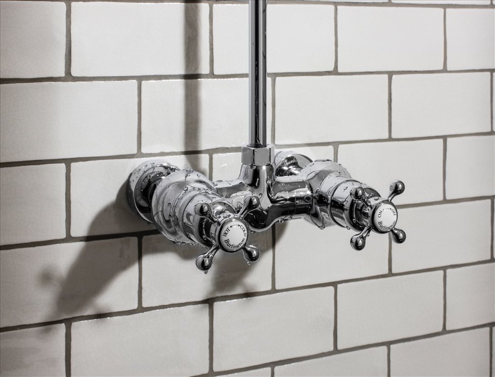 Душевая стойка c внешним термостатом, настенный BEF1S c душевой насадкой 9'' Eden Burlington EF1S, V17/ARCV17 CHR, V21/ARCV21 CHR - Вид №2