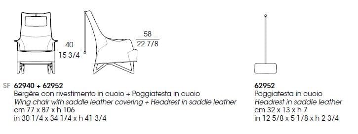 Кожаное кресло с подголовником Giorgetti Mobius ARCH-00032251 - Вид №7