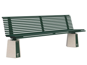 Металлическая скамья со спинкой