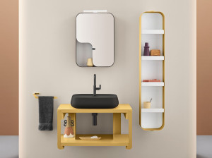 Подвесной умывальник с ящиками