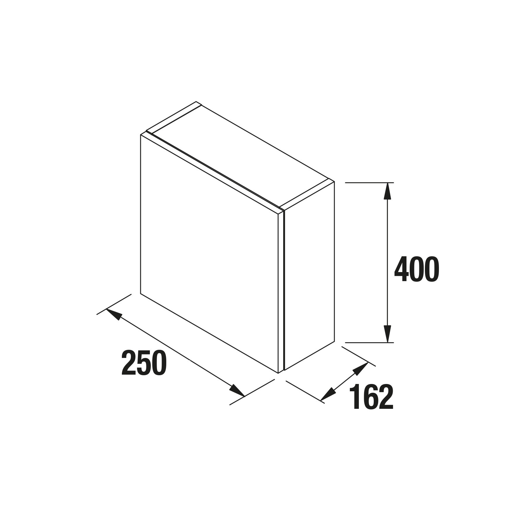 22905 SALGAR Модуль АЛЬЯНС 250 двусторонний 1 дверный NATURAL 250 x 400 x 162 мм Естественный  - Вид №1