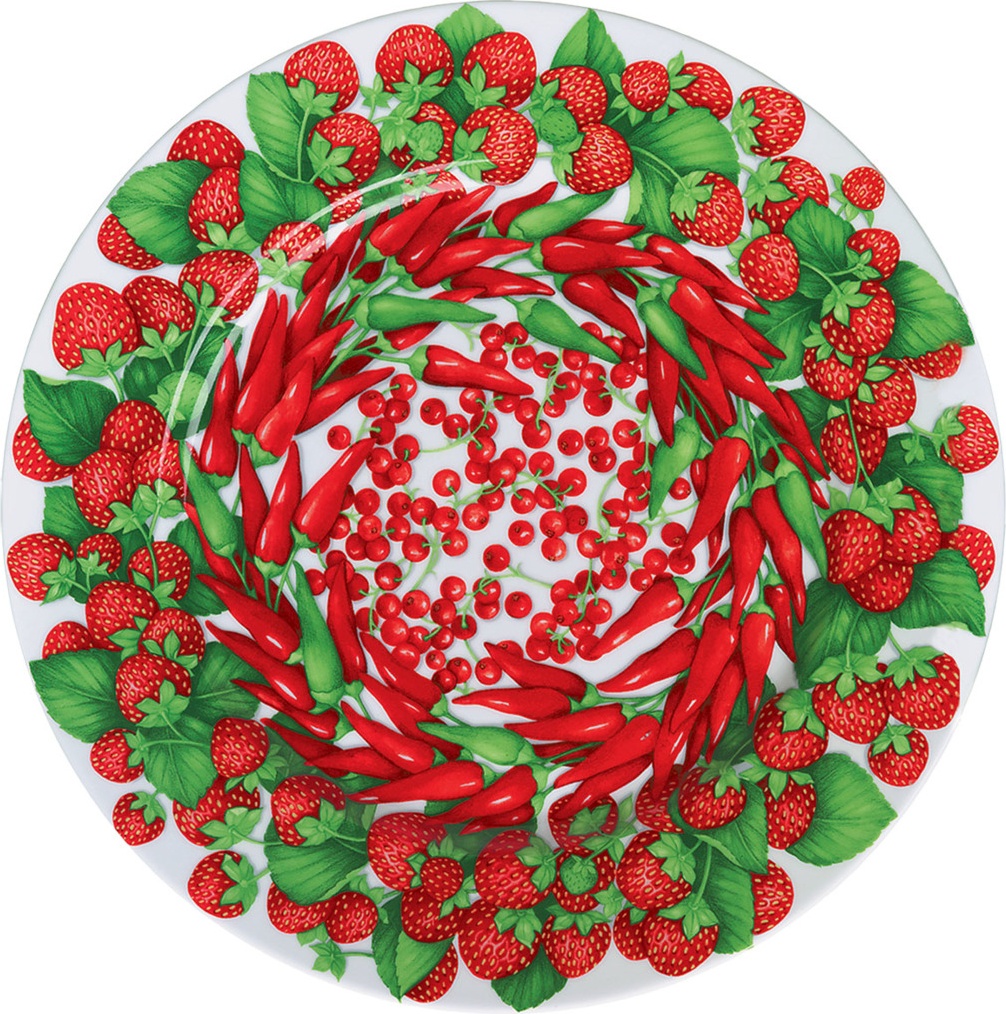 10662278 Taitu Блюдо сервировочное Taitu "Красный перец" 31см Фарфор костяной 