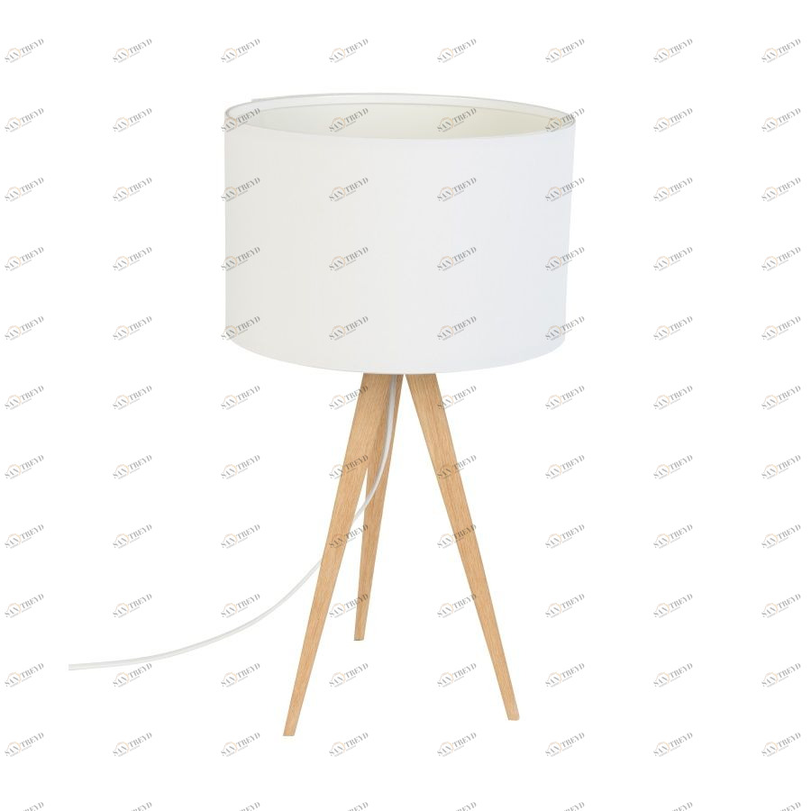 Лампа настольная Tripod Wood, белая с бежевыми ножками Zuiver 5200009