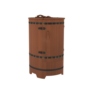 884 Фитобочка прямая "Премиум" цвет вишня, покрытие тиковым маслом, фурнитура черная Alyarus