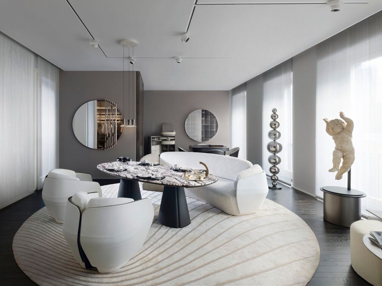 Бамбуковый Шелковый круглый ковер Giorgetti Giorgetti Maserati Edition ARCH-00131792 - Вид №2