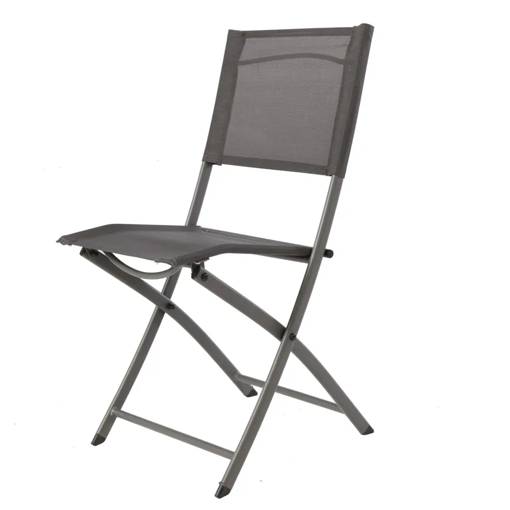 Стул садовый складной серый, 420x830x520 мм, металл/ткань NATERIAL STLM-2053686