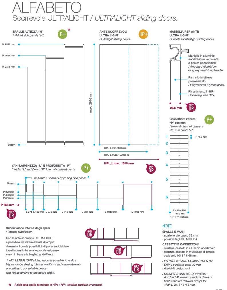 De Rosso Шкаф HPL с раздвижными дверцами на заказ Alfabeto sun-id-1482803 - Вид №3