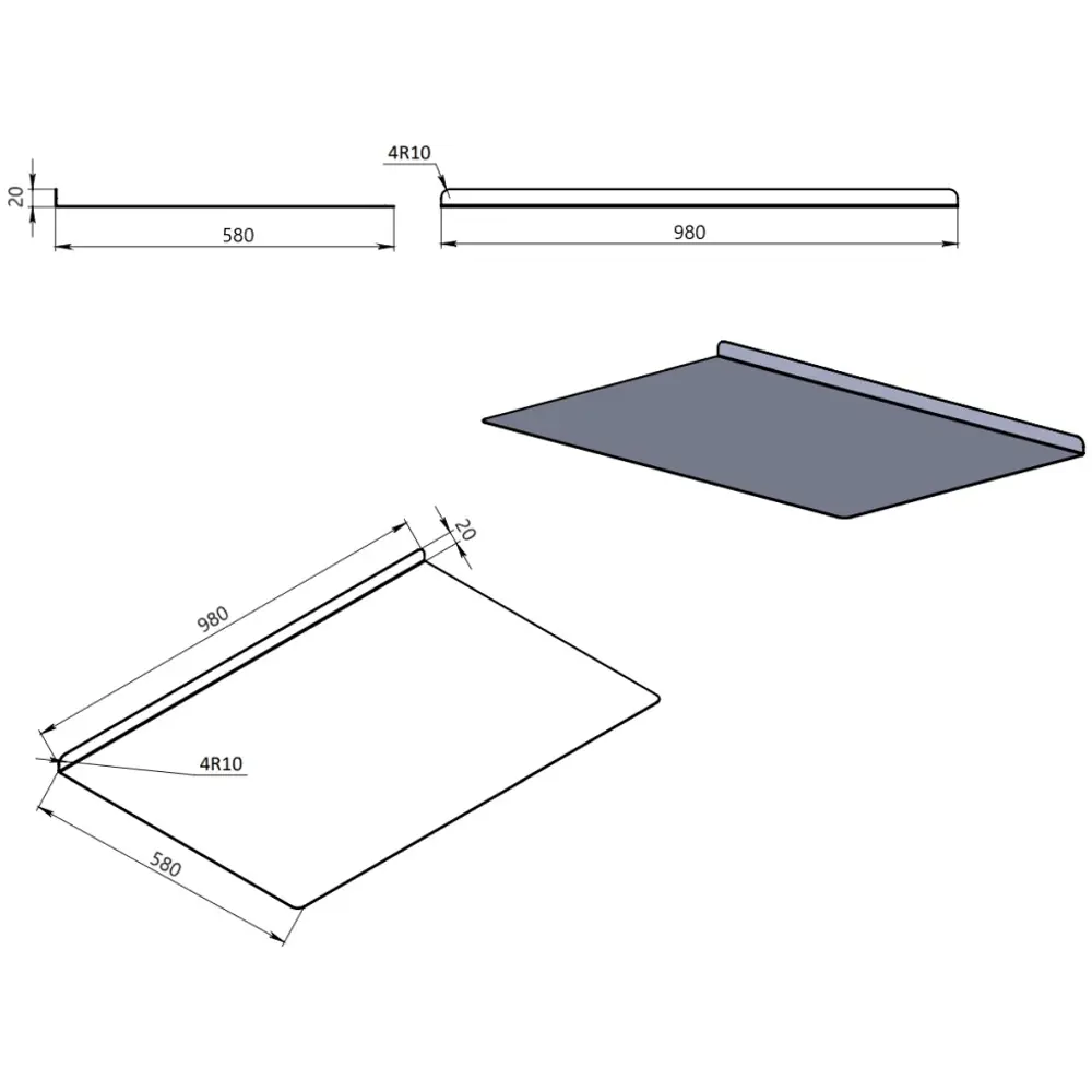 Притопочный лист Металлик и Ко 430/0.5 мм 580x980 мм STLM-2082122 - Вид №1