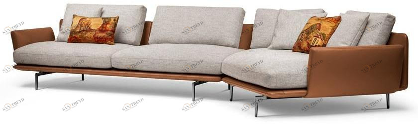 Poltrona Frau Модульный диван из кожи и ткани La collezione - divani e poltrone sun-id-1487212