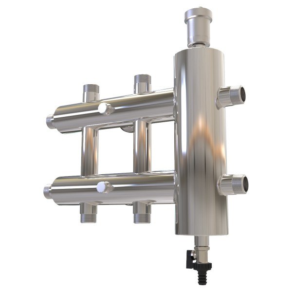 Купить Распределительный коллектор с гидрострелкой 60 кВт, 3 контура Прокситерм GSK253 - Вид №2