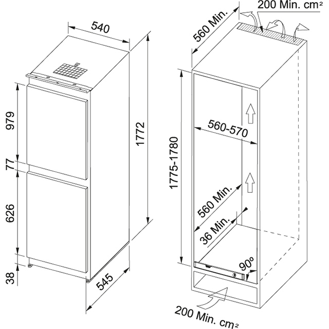 Холодильник  FCB 320 NR ENF V A+ Franke Built in FCB 320 NR ENF V A+  - Вид №1