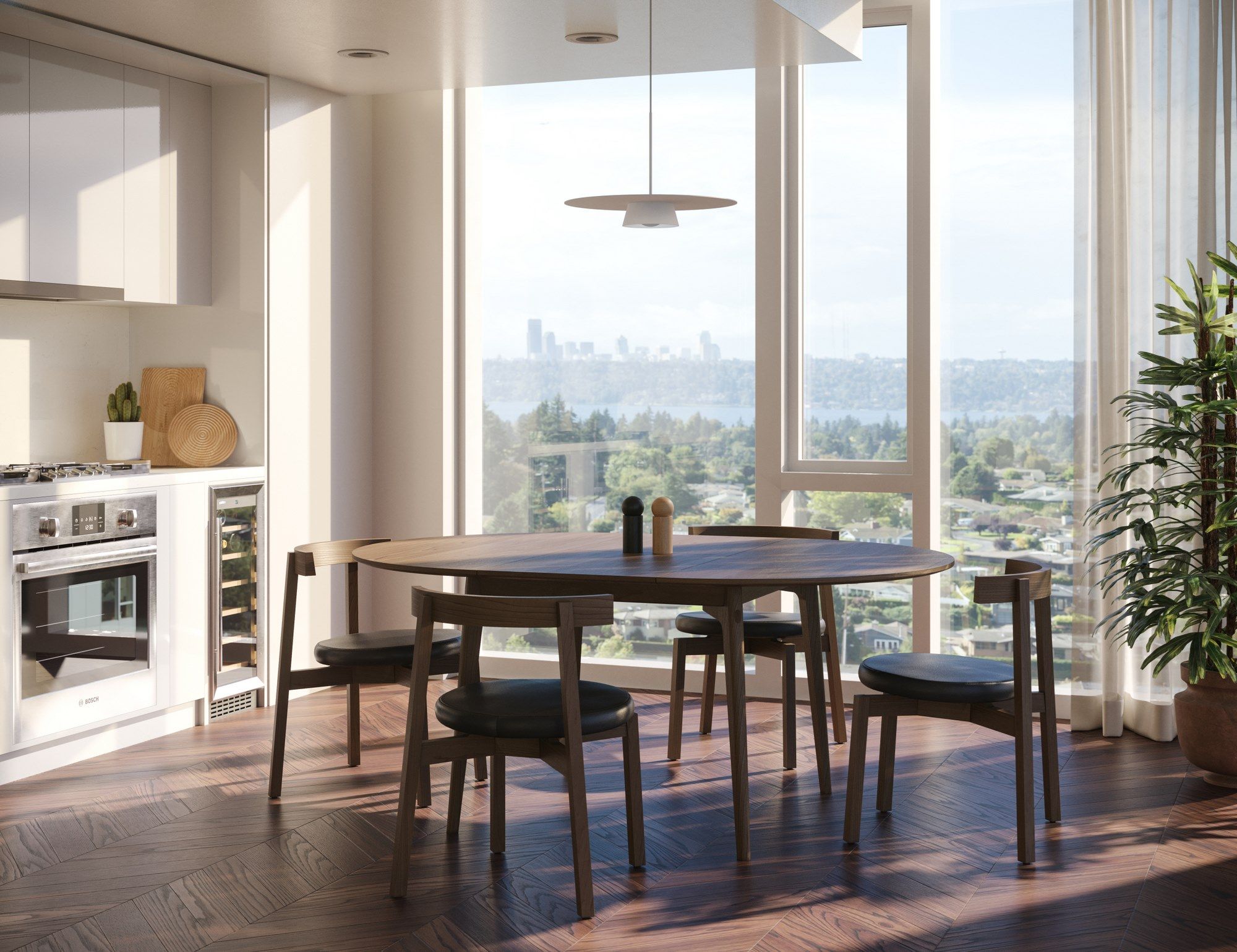 Круглый выдвижной стол из грецкого ореха Case Далвич ARCH-00136574 - Вид №4