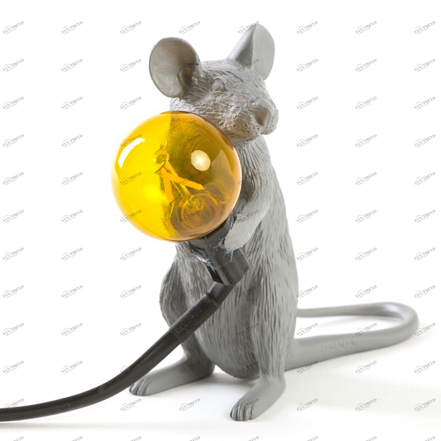 Светильник настольный Mouse Lamp Sitting, серый Seletti 14939