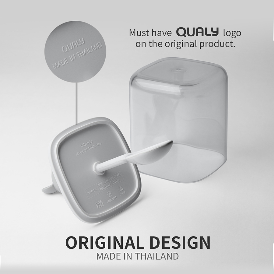 QL10365-CL-GY Банка для сыпучих продуктов lucky mouse seasoning с ложкой, 250 мл Qualy  - Вид №5
