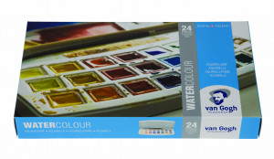 20808624 Краска акварель Набор акварельных красок Van Gogh 24цв кюветах пластиковый короб Royal Talens